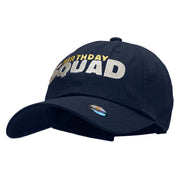 Sparkly Birthday Squad Embroidered Unstructured Cotton Twill Washed Cap