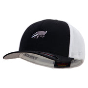 European Badger Embroidered Flexfit Mesh Cotton Twill Trucker 2 Tone Cap - Black-white OSFM