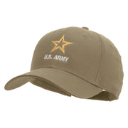 Licensed Star US Army Embroidered Solid Cotton Twill Low Profile Strap Cap - Khaki OSFM