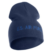 US Air Force Blue Letter Symbol Embroidered 8" Short Beanie - Navy OSFM