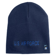 US Air Force Blue Letter Symbol Embroidered 8" Short Beanie - Navy OSFM