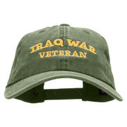 Iraq War Veteran Embroidered Washed Cotton Brass Buckle Cap