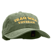 Iraq War Veteran Embroidered Washed Cotton Brass Buckle Cap