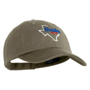 Houston Texas Embroidered Low Profile Pet Spun Washed Cap - Olive OSFM