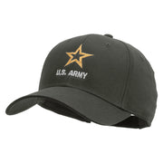 Licensed Star US Army Embroidered Solid Cotton Twill Low Profile Strap Cap - Charcoal OSFM