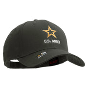 Licensed Star US Army Embroidered Solid Cotton Twill Low Profile Strap Cap - Charcoal OSFM