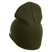 US Air Force Blue Letter Symbol Embroidered 8" Short Beanie - Olive OSFM