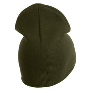 US Air Force Blue Letter Symbol Embroidered 8" Short Beanie - Olive OSFM
