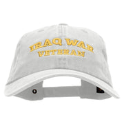 Iraq War Veteran Embroidered Washed Cotton Brass Buckle Cap