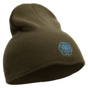 Aqua Planet Logo Embroidered 8 inch Acrylic Short Beanie - Olive OSFM