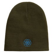 Aqua Planet Logo Embroidered 8 inch Acrylic Short Beanie - Olive OSFM