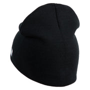 US Air Force Wing with Veteran Symbol Embroidered 8" Short Beanie - Black OSFM