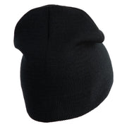 US Air Force Wing with Veteran Symbol Embroidered 8" Short Beanie - Black OSFM