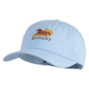 Kentucky State Derby Embroidered Unstructured Cotton Twill Washed Cap - Blue OSFM