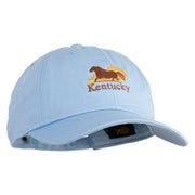 Kentucky State Derby Embroidered Unstructured Cotton Twill Washed Cap - Blue OSFM