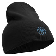 Aqua Planet Logo Embroidered 8 inch Acrylic Short Beanie - Black OSFM