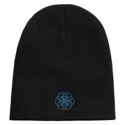 Aqua Planet Logo Embroidered 8 inch Acrylic Short Beanie - Black OSFM