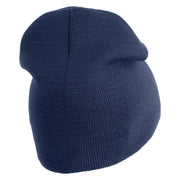 US Air Force Wing with Veteran Symbol Embroidered 8" Short Beanie - Navy OSFM