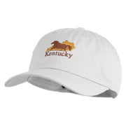 Kentucky State Derby Embroidered Unstructured Cotton Twill Washed Cap - White OSFM