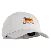Kentucky State Derby Embroidered Unstructured Cotton Twill Washed Cap - White OSFM