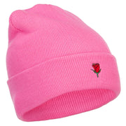 Mini Rose Embroidered Long Beanie