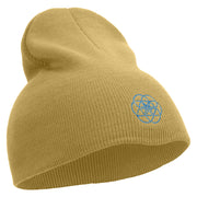 Aqua Planet Logo Embroidered 8 inch Acrylic Short Beanie - Khaki OSFM