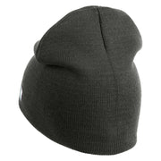 US Air Force Wing with Veteran Symbol Embroidered 8" Short Beanie - Charcoal OSFM