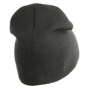 US Air Force Wing with Veteran Symbol Embroidered 8" Short Beanie - Charcoal OSFM
