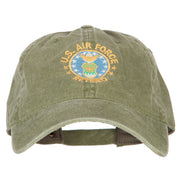 US Air Force Retired Circle Embroidered Washed Cotton Twill Cap