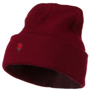 Mini Rose Embroidered Long Beanie