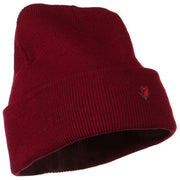 Mini Rose Embroidered Long Beanie