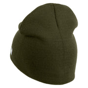 US Air Force Wing with Veteran Symbol Embroidered 8" Short Beanie - Olive OSFM