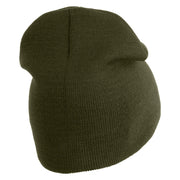 US Air Force Wing with Veteran Symbol Embroidered 8" Short Beanie - Olive OSFM