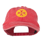 Circle Cross Design Embroidered Cap