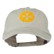 Circle Cross Design Embroidered Cap