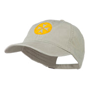 Circle Cross Design Embroidered Cap