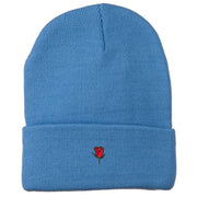 Mini Rose Embroidered Long Beanie