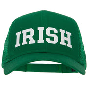 Irish Letter Design Heat Transfer Solid Cotton Twill Mesh Pro Style Cap