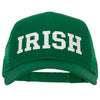 Irish Letter Design Heat Transfer Solid Cotton Twill Mesh Pro Style Cap