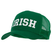 Irish Letter Design Heat Transfer Solid Cotton Twill Mesh Pro Style Cap