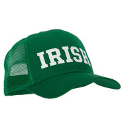 Irish Letter Design Heat Transfer Solid Cotton Twill Mesh Pro Style Cap