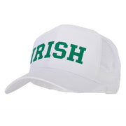 Irish Letter Design Heat Transfer Solid Cotton Twill Mesh Pro Style Cap