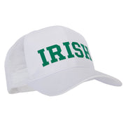 Irish Letter Design Heat Transfer Solid Cotton Twill Mesh Pro Style Cap