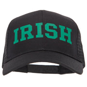 Irish Letter Design Heat Transfer Solid Cotton Twill Mesh Pro Style Cap