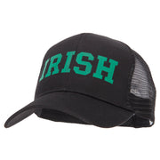 Irish Letter Design Heat Transfer Solid Cotton Twill Mesh Pro Style Cap