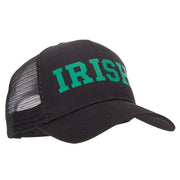 Irish Letter Design Heat Transfer Solid Cotton Twill Mesh Pro Style Cap