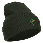 Christmas Cactus Embroidered Long Beanie