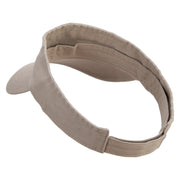 Silver Trident Embroidered Cotton Twill Washed Soft Visors - Khaki OSFM