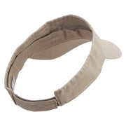 Silver Trident Embroidered Cotton Twill Washed Soft Visors - Khaki OSFM