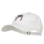 Mardi Gras Half Face Mask Embroidered Washed Cap